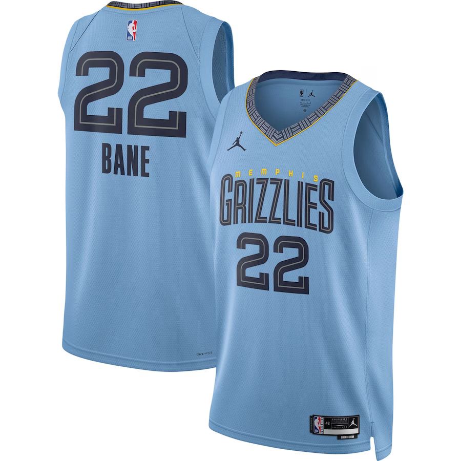 Men Memphis Grizzlies 22 Desmond Bane Jordan Brand Light Blue 2022-23 Statement Edition Swingman NBA Jersey